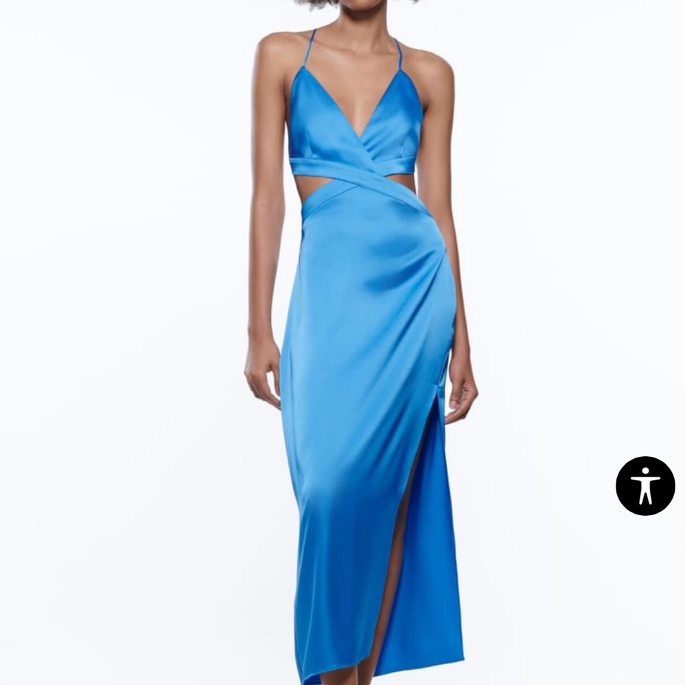 SATIN DRESS WITH CUT-OUT DETAIL - Picture 4 of 10